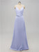 V Neck Satin Floor Length Bridesmaid Dresses