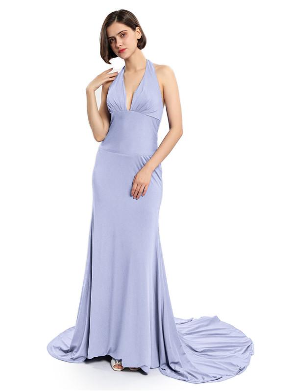 Mermaid Halter Deep V-neck Bridesmaid Dresses