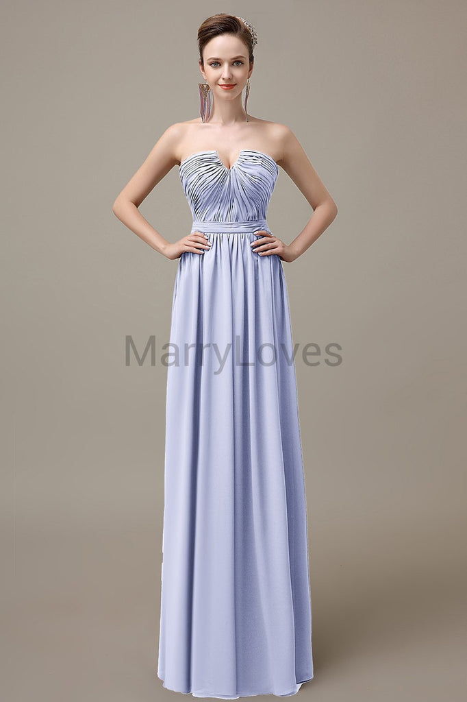 Sweetheart Chiffon Floor Length Bridesmaid Dresses