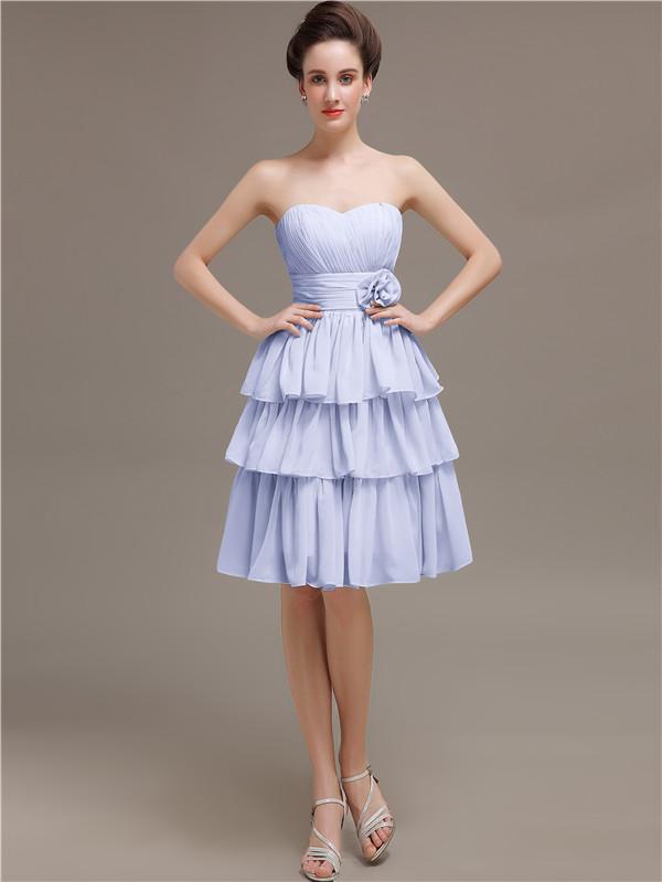 Sweetheart Pleats Short Bridesmaid Dresses