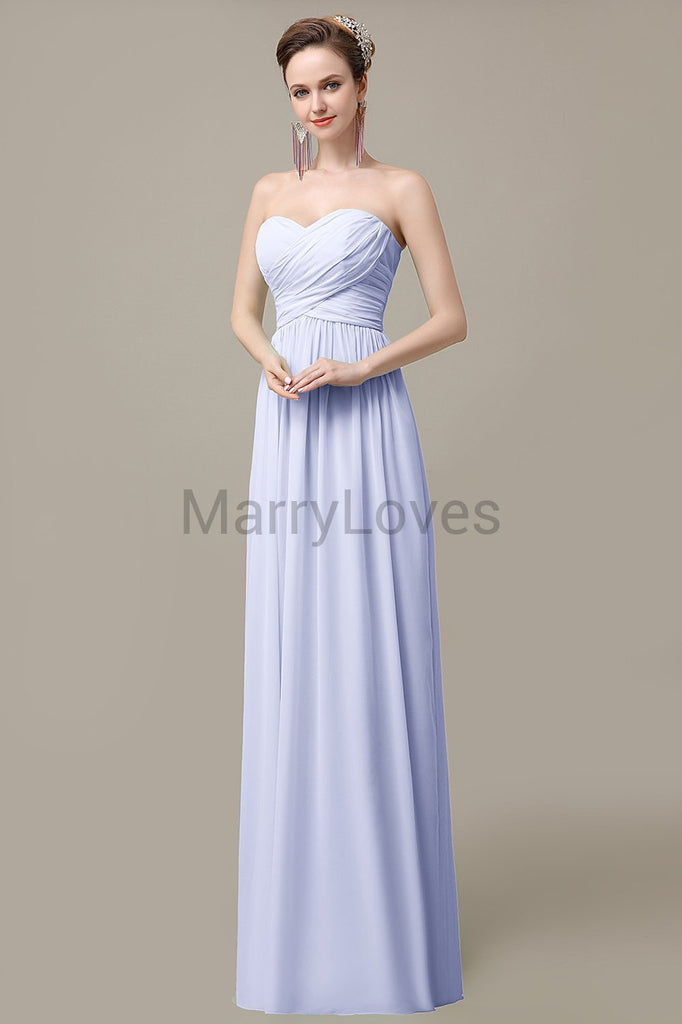 Sweetheart Chiffon Long Bridesmaid Dresses