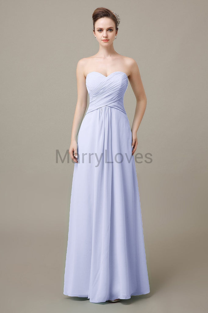 Sweetheart Chiffon Floor Length Bridesmaid Dresses