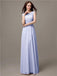 Floor-length Cap Sleeves Appliques Chiffon Bridesmaid Dresses