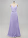 V Neck Satin Floor Length Bridesmaid Dresses