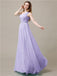 One Shoulder Chiffon Floor-Length Bridesmaid Dresses