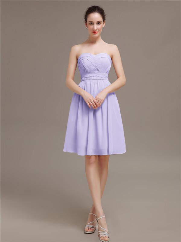 Sweetheart Chiffon Short Bridesmaid Dresses