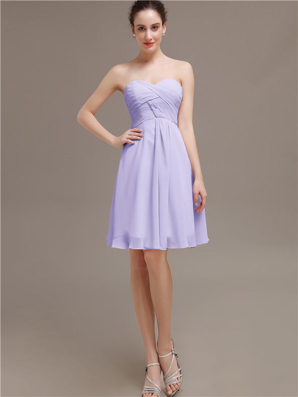 Sweetheart Pleats Chiffon Bridesmaid Dresses