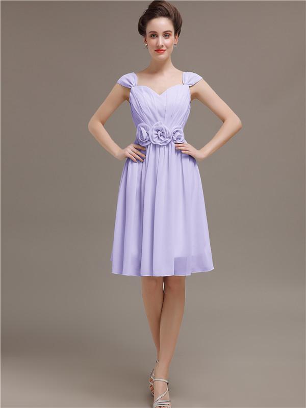 Straps Chiffon Short Bridesmaid Dresses