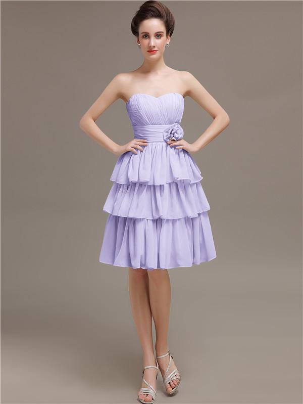 Sweetheart Pleats Short Bridesmaid Dresses