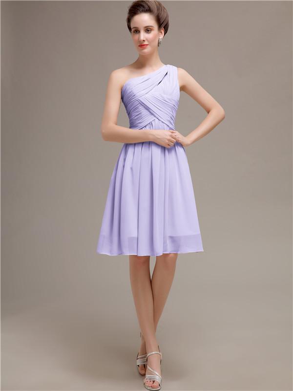 One Shoulder Short A-Line Bridesmaid Dresses