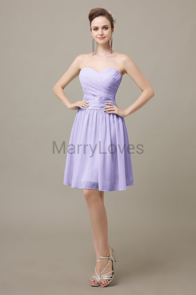 Sweetheart Short Chiffon Bridesmaid Dresses