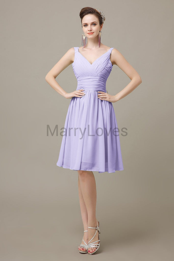 V-Neck Chiffon Bridesmaid Dresses