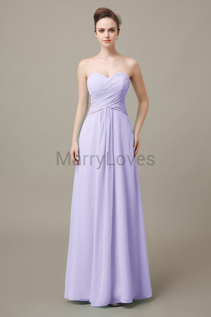 Sweetheart Chiffon Floor Length Bridesmaid Dresses