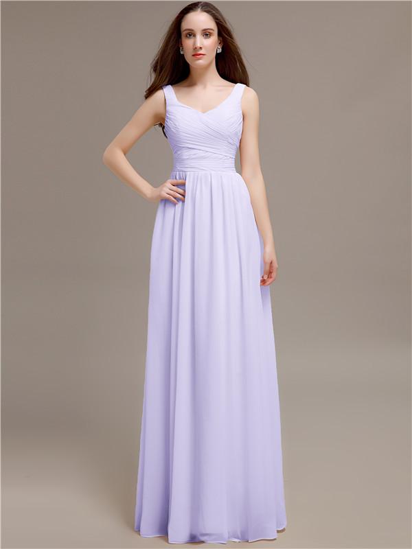 Scoop Neck Sleeveless Pleats Bridesmaid Dresses