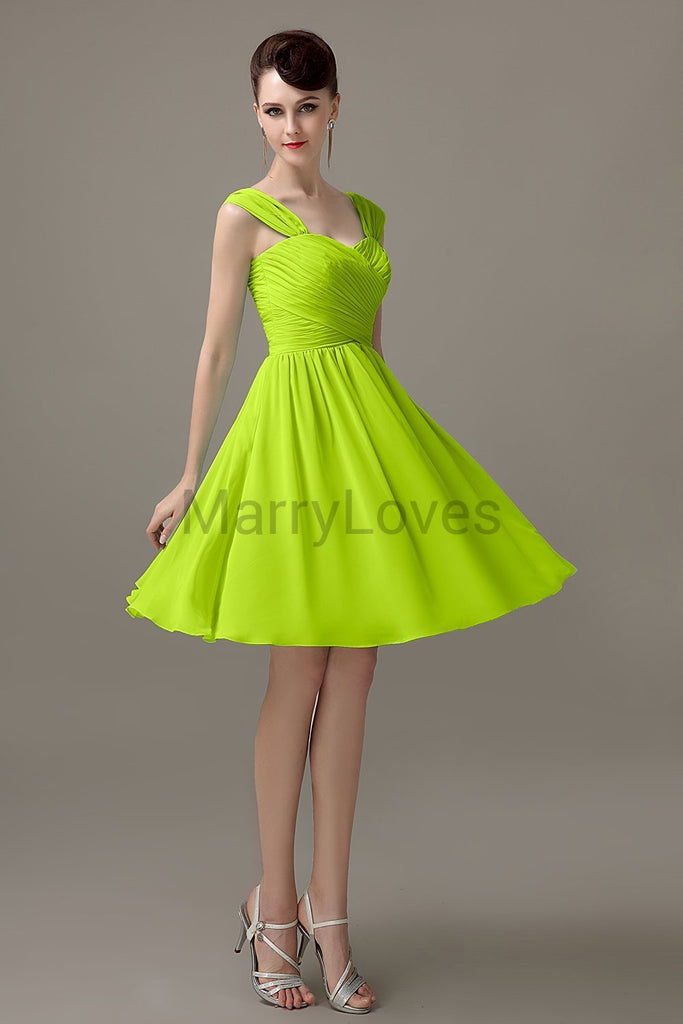 Straps Chiffon Short Bridesmaid dresses