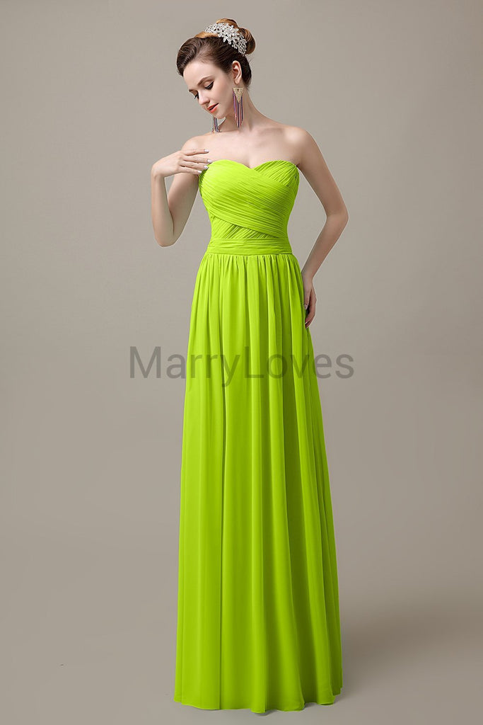 Sweetheart Pleats Chiffon Bridesmaid Dresses