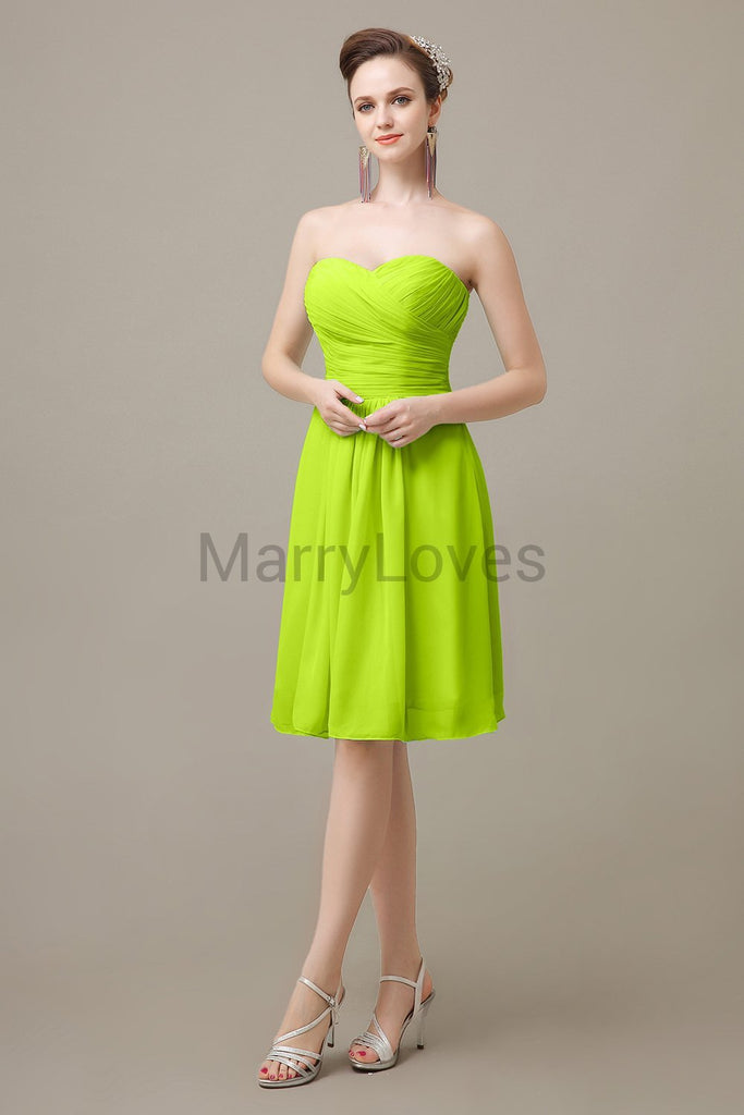 Sweetheart Chiffon Pleats Bridesmaid Dresses