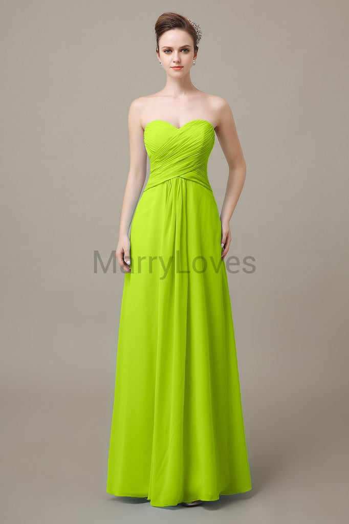 Sweetheart Chiffon Floor Length Bridesmaid Dresses