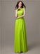 Floor-length Cap Sleeves Appliques Chiffon Bridesmaid Dresses