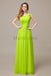 One Shoulder Pleats Floor Length Bridesmaid Dresses