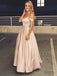 Off-Shoulder Satin Long Evening Prom Dresses, Cheap Sweet dresses, MR7016