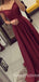 A-Line Off-Shoulder Satin Long Evening Prom Dresses, Cheap Sweet dresses, MR7017