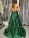 Evening Party Dresses, A-Line Satin Long Evening Prom Dresses, MR7018