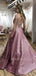 Sex Spaghetti Straps A-Line Sparkle Long Evening Prom Dresses, MR7065