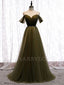 Off Shoulder Long Evening Prom Dresses, Cheap Sweet Prom Dresses, MR7069