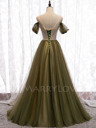 Off Shoulder Long Evening Prom Dresses, Cheap Sweet Prom Dresses, MR7069