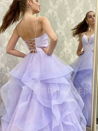 Sexy A-Line Long Evening Prom Dresses, Cheap Custom Sweet Dresses, MR7087