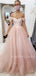 Off Shoulder A-Line Pink Long Evening Prom Dresses, Cheap Prom Dresses, MR7102