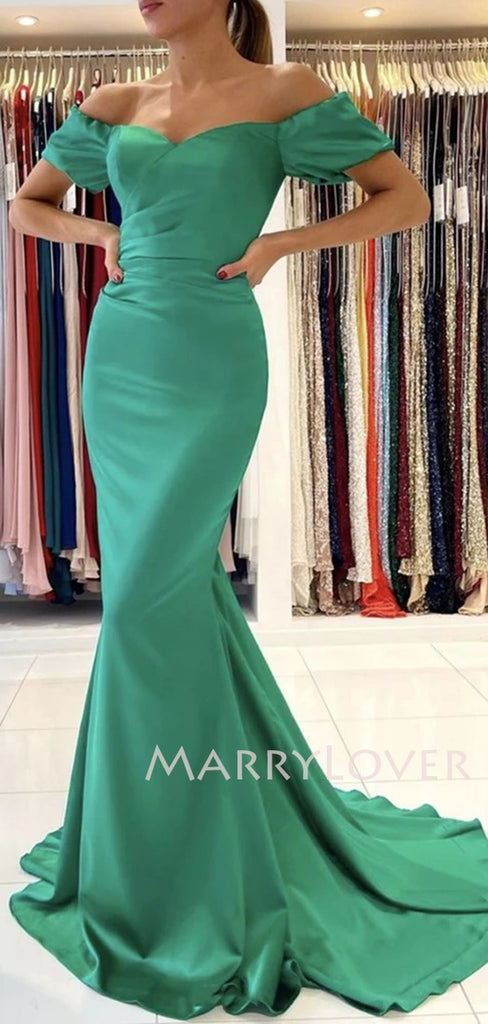 Sexy Off Shoulder Backless Mermaid Long Evening Prom Dresses, MR7107