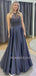 Sexy Halter Rhinestone Beaded Long Evening Prom Dresses, Cheap Sweet Prom Dresses, MR7124