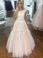 Sex A-LineLace Embroidery Long Evening Prom Dresses, Cheap Tulle Sweet Prom Dresses, MR7155