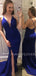 Deep V Neck Spaghetti Straps Mermaid Long Evening Prom Dresses, Cheap Custom Prom Dresses, MR7156