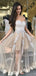 See Through Lace Long Evening Prom Dresses, Cheap Custom Prom Dresses, MR7165