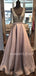 Sexy Deep V Neck Dusty Purple Satin A-Line Long Evening Prom Dresses, Cheap Custom Backless Prom Dresses, MR7306