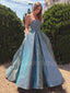 Sparkle A-Line Backless Long Evening Prom Dresses, Cheap Custom Prom Dresses,MR7317