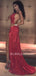 Red Sequin Mermaid Sparkly Backless Long Evening Prom Dresses, Cheap Custom Prom Dresses, MR7355