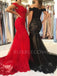 Off Shoulder Applique Lace Mermaid Beaded Long Evening Prom Dresses, MR7448