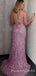 Mermaid Green Sequin V-neck Long Evening Prom Dresses, Cheap Custom Prom Dresses, MR7801