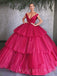 Ball Gown Burgundy Tulle V-neck Long Evening Prom Dresses, Cheap Custom Prom Dresses, MR7821