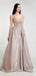 A-Line Sparkly Beaded V Neck Long Evening Prom Dresses, Cheap Custom Prom Dresses, MR7825