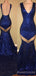 Sexy See Through Mermaid Red Sequin Long Evening Prom Dresses, V Neck Custom Prom Dresses, MR8261