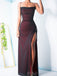 Sexy Sheath Black Tulle Long Mermaid Evening Prom Dresses, Spaghetti Straps Custom Prom Dresses, MR8290