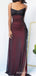 V-neck Black Tulle Mermaid Long Evening Prom Dresses, Spaghetti Straps Custom Prom Dresses, MR8299