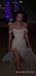 Off Shoulder White A-lin Long Evening Prom Dresses, Custom Side Slit Prom Dress, MR8483