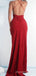 Mermaid Red Sparkly Spaghetti Straps Long Evening Prom Dresses, Custom Prom Dress, MR8485