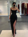 Off Shoulder Black Sequin Mermaid Bateau Long Evening Prom Dresses, Custom Prom Dress, MR8504